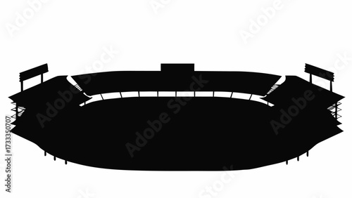 Sleek stadium silhouette captures the energy of live sports events and large gatherings, ideal for branding and design projects