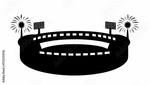 Dynamic stadium scene with bright spotlights and celebratory fireworks ignites excitement for major sporting events and concerts.