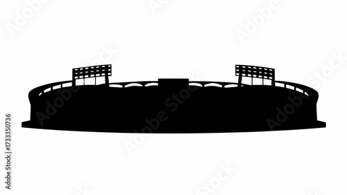 Iconic stadium silhouette ready for thrilling sports events and lively concerts, capturing the excitement of game day
