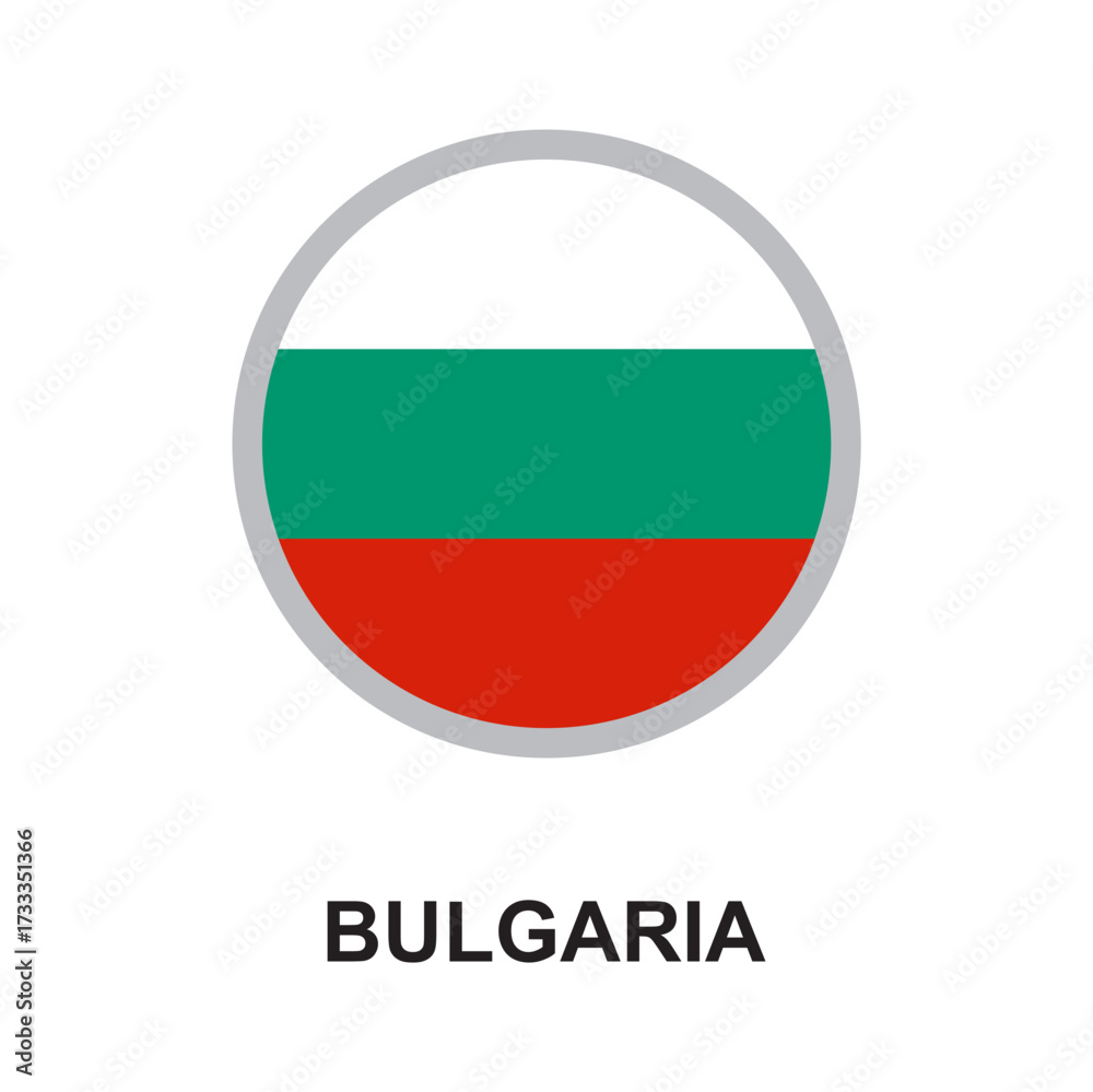 Obraz premium bulgaria national flag circular vector design