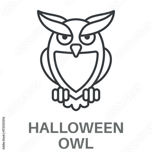 Halloween Owl Outline Concept Simple Style Design Vector