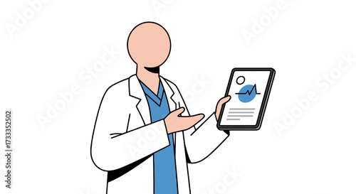 Medical Professional Presenting Digital Health Data on Tablet for Telemedicine and Remote Patient Monitoring, Ideal for Healthcare Technology and Online Consultation