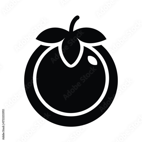 Mangosteen Icon Vector Illustration
