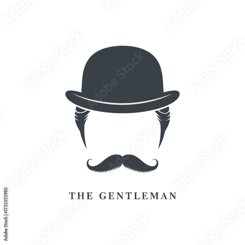 Bowler Hat and Handlebar Mustache Silhouette2
