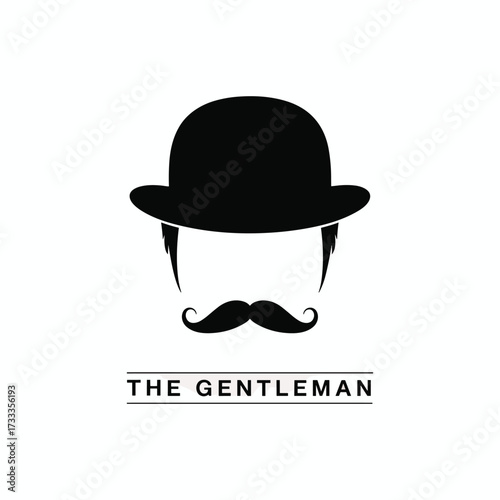 Bowler Hat and Handlebar Mustache Silhouette 1
