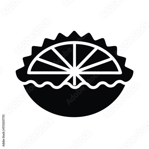 Lemon Tart Icon Vector Illustration