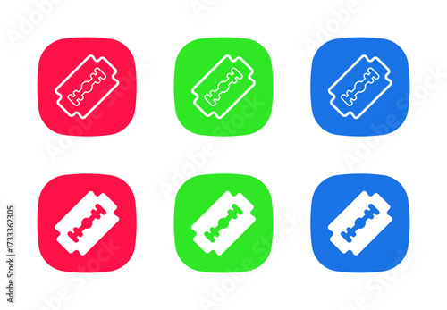 Razor blade icon symbolizing shaving and grooming in barbershop and salon themes