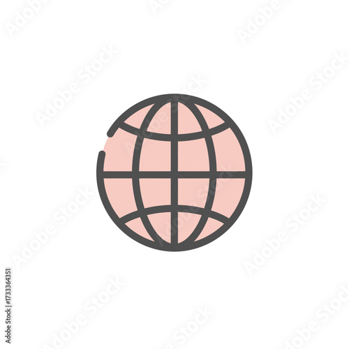 An abstract icon of a globe, representing global connectivity and the world wide web