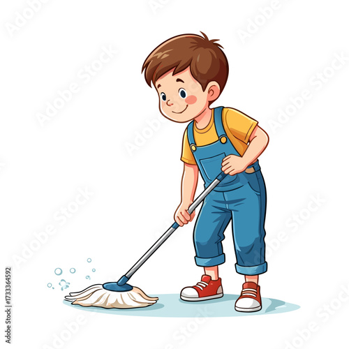 little girl with a vacuum cleaner