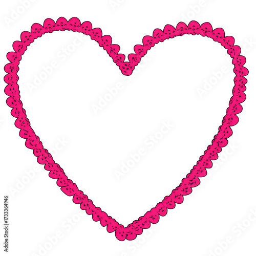 Pink Heart Frame with Decorative Border