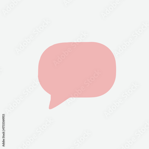 Pink Speech Bubble Icon Representing Communication and Dialogue on a Minimalist Background