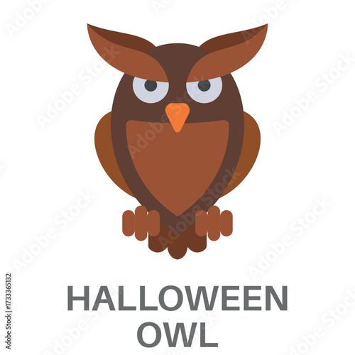 Halloween Owl Simple Style Flat Design Vector