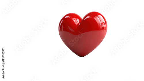 Red Glossy 3D Heart on Black Background