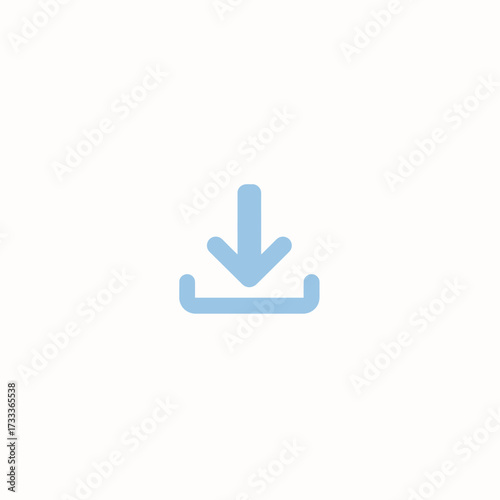 Download icon symbolizing data upload and digital information transfer, universally recognized for online file access