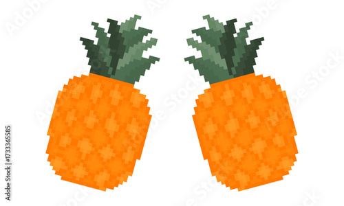 pixel pineapple fruit illustration