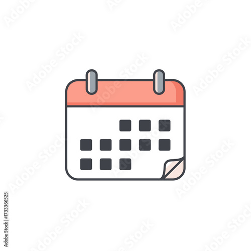 A clean and modern calendar icon illustration, perfect for digital interfaces and applications, embodying the essential concepts of scheduling, event planning, and effective time management
