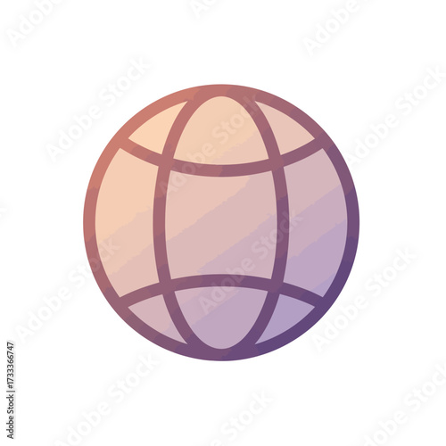 Worldwide Network Globe Symbol with Sunrise Gradient Connecting the Global Community