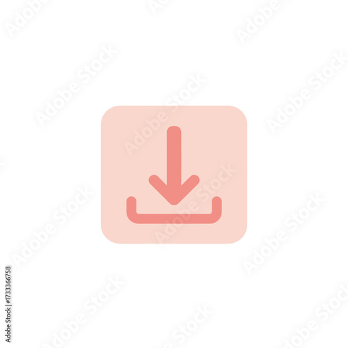 A simple, clean, and modern icon representing the act of downloading or saving data. Ideal for digital interfaces, software, and web design
