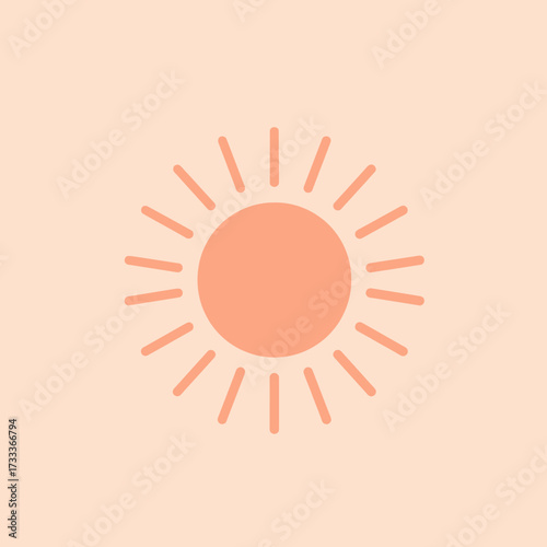 Simple Illustration of a Sunny Day A Pastel-Colored Sun for Graphic Design