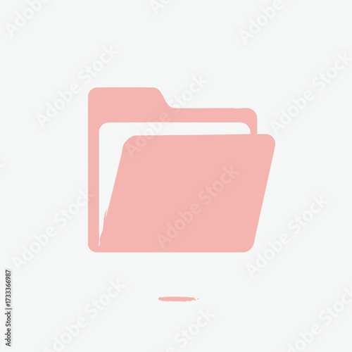 Simple open folder icon representing a digital document or storage solution for data management and organization concepts