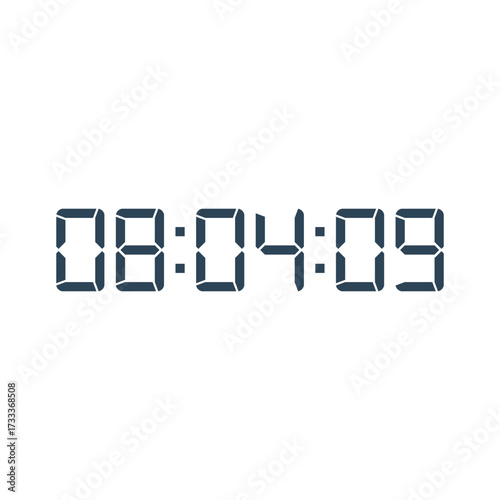 LED digital clock number for counter or calculator mockup design
