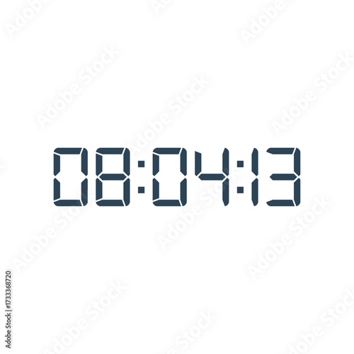 LED digital clock number for counter or calculator mockup design