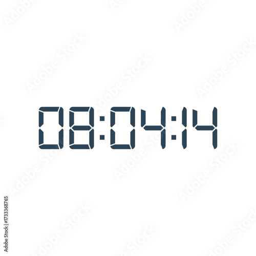 LED digital clock number for counter or calculator mockup design