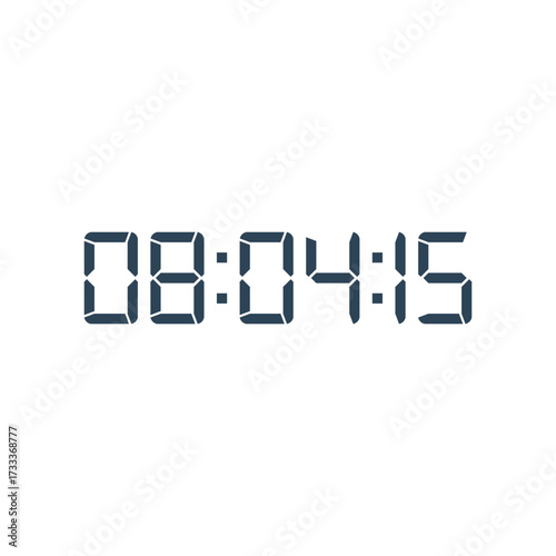 LED digital clock number for counter or calculator mockup design