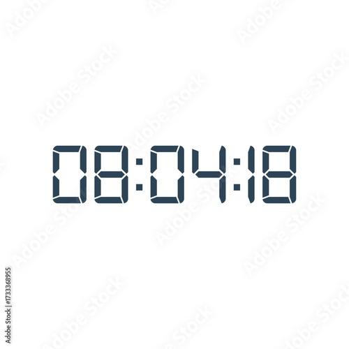 LED digital clock number for counter or calculator mockup design