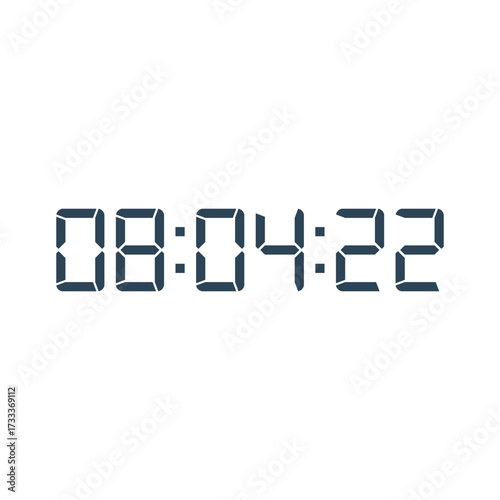 LED digital clock number for counter or calculator mockup design