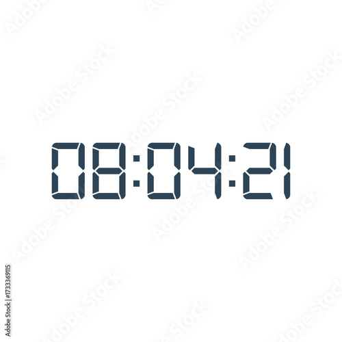LED digital clock number for counter or calculator mockup design