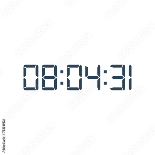LED digital clock number for counter or calculator mockup design