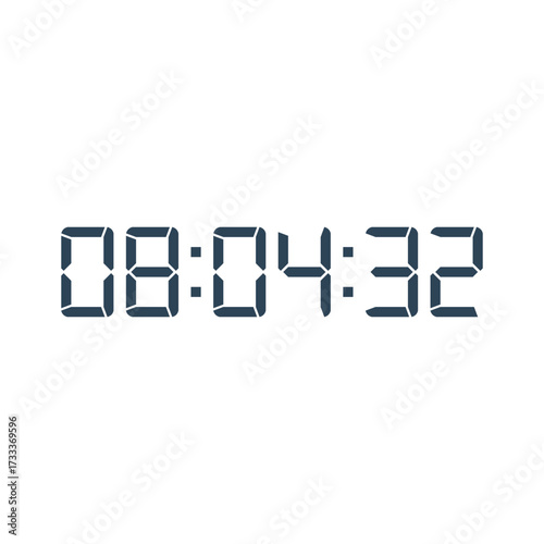 LED digital clock number for counter or calculator mockup design