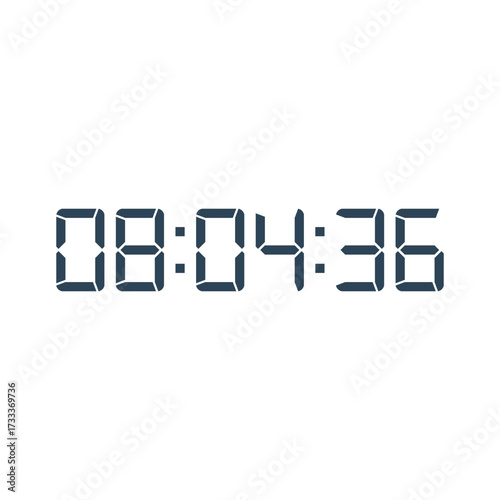 LED digital clock number for counter or calculator mockup design