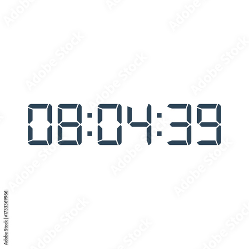 LED digital clock number for counter or calculator mockup design