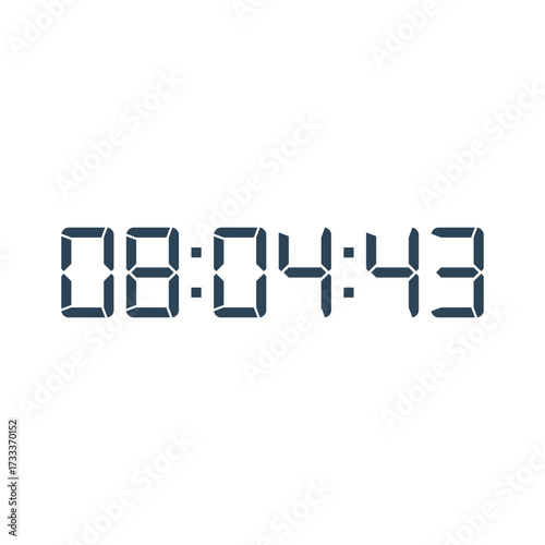 LED digital clock number for counter or calculator mockup design