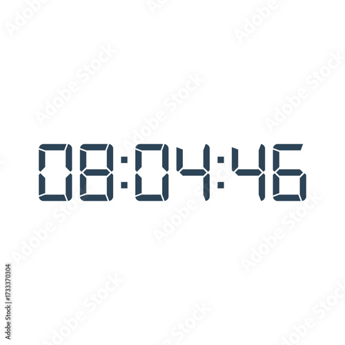 LED digital clock number for counter or calculator mockup design