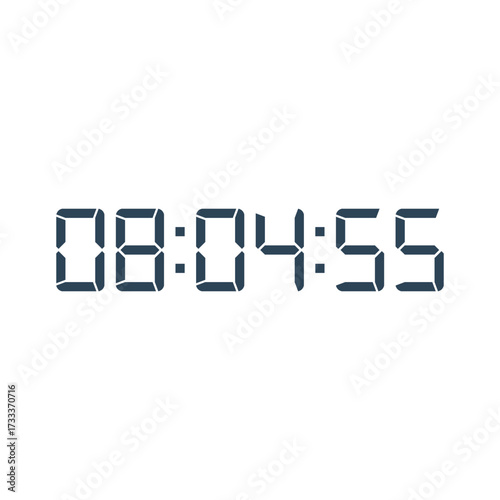 LED digital clock number for counter or calculator mockup design