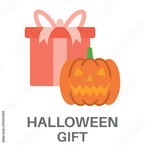 Halloween Gift Simple Style Flat Design Vector