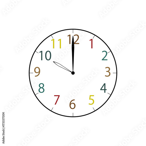 Simple Analog Clock at 10o'clock　シンプルな10時のアナログ時計イラスト