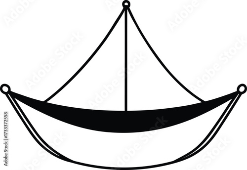 digital floating hammock meditation illustration on transparent background