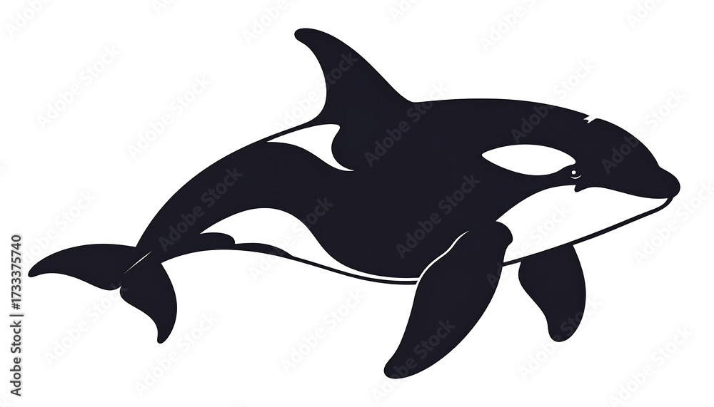 Fototapeta premium Black and white orca silhouette