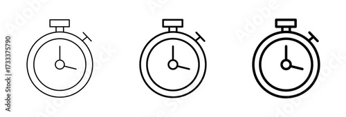 Stopwatch icon isolated, Time measurement symbol, Timer clock sign, Deadline alarm indication, or Chronometer counter vector illustration