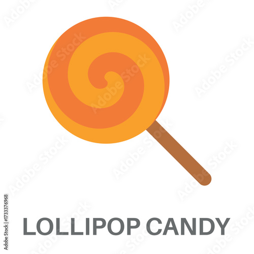 Lollipop Candy Simple Style Flat Design Vector