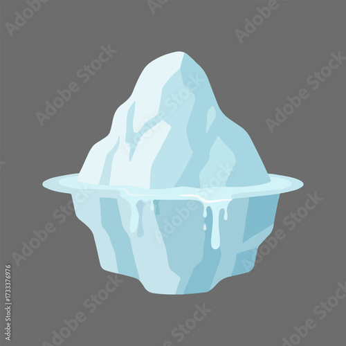 Simple vector illustration of melting iceberg for climate change concept