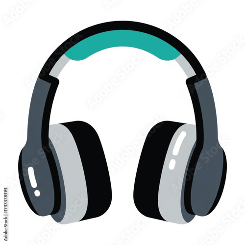Headphones Illustration Modern Minimalist Audio Device