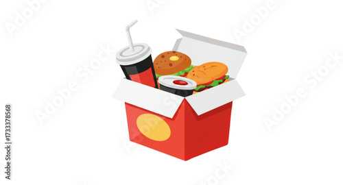 Various foods in boxes for delivery 
