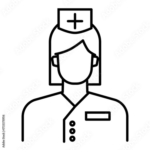 nurse line icon with editable stroke