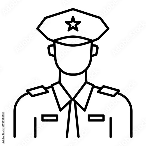 police officer line icon with editable stroke