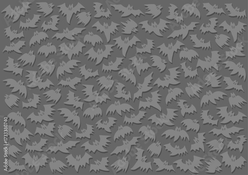 ハロウィンのかわいいコウモリ模様イラスト